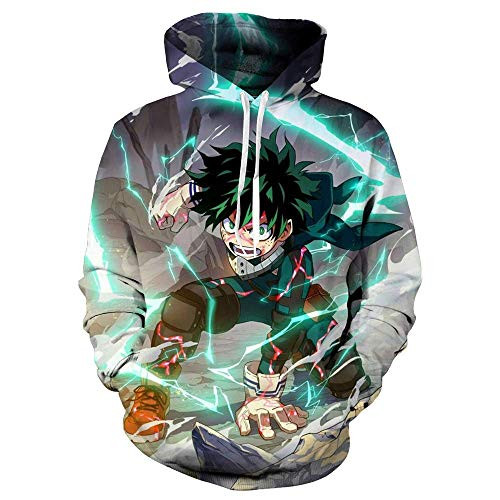 Boku No Hero Academia My Hero Academia Hoodies Todoroki Shoto Izuku Midoriya BNHA Deku Shigaraki Hooded Apparel Bakugou Katsuki L Green