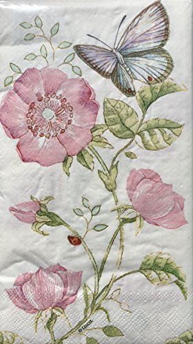 CR Gibson Lenox Butterfly Meadow Pink Guest Dinner Napkins 32 Count
