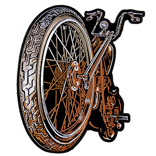 BIG WHEEL  High Thread Embroidered Iron-On   Saw-On Rayon PATCH - 4 inch x 5 inch  Exceptional Quality