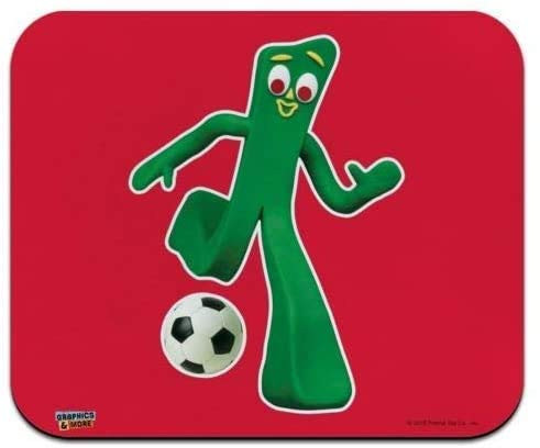 Sporty Gumby Soccer Ball Player Clay Art Low Profile Thin Mouse Pad Mouse pad  Gaming Mouse Pad