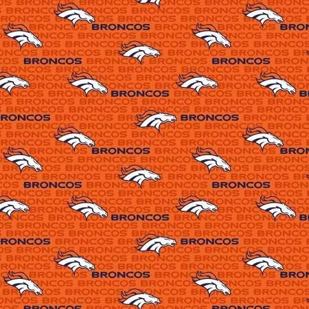 Denver Broncos Football NFL Words in Orange 58 inch Wide 100 percent  Cotton Fabric by The Yard