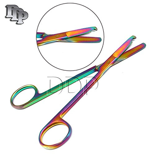 DDP MULTI TITANIUM COLOR RAINBOW STITCH SCISSORS 5.5 inch STAINLESS STEEL