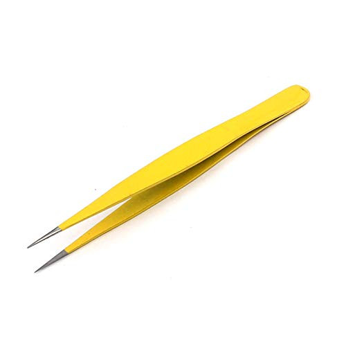 DDP Tweezers for Ingrown Hair - Best Stainless Steel Professional Pointed Blackhead Remover Precision Eyebrow Splinter and Tick Removal Tweezer Yellow DDP Tweezers for Ingrown Hair - Best Stainless Steel Professional Pointed Blackhead Remover Precision Eyebrow Splinter and Tick Removal Tweezer Yellow