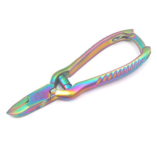 AAProTools Titanium Galaxy Multi Color Rainbow Professional Pedicure Toenail Nipper with Barel Spring and Back Lock A Plus  Quality