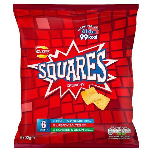 Walkers Crisps 6 Pack -Squares Variety Pack-
