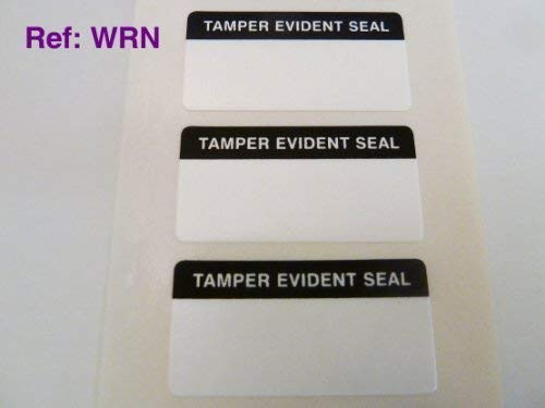Minilabel Pack Of 50   Tamper Evident Seal Labels   Tamper Evident Labels   40X20mm Rectangle   Black On White   Stickers Break Up On Attempted Removal