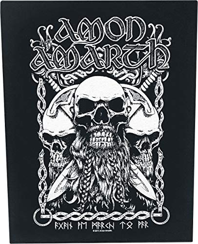 Amon Amarth Men s Bearded Skull Back Patch Black