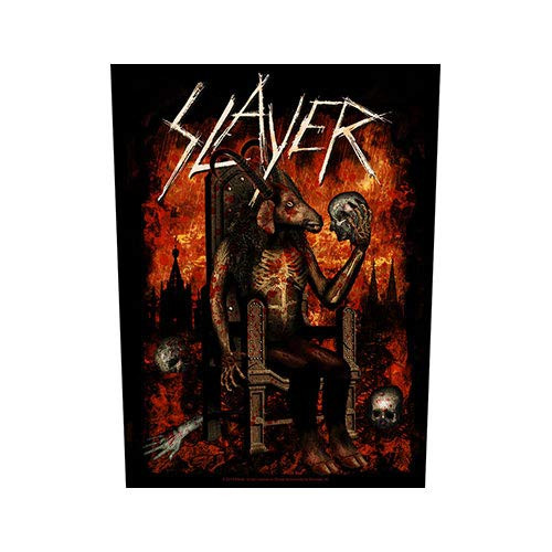 XLG Slayer Baphomet on Satanic Throne Back Patch Metal Jacket Sew On Applique