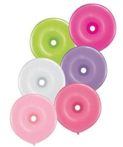 Geo Donut Shaped Spring Assortment Qualatex Latex 16 inch Balloons x 5