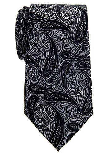 Retreez Elegant Paisley Art Pattern Woven Microfiber 3.15 inch Men s Tie - Black