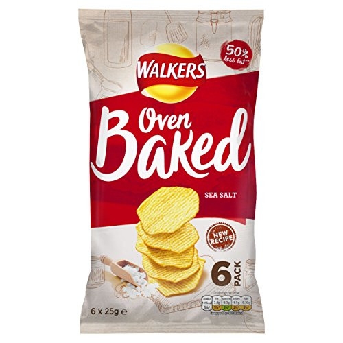 Baked Walkers Ready Salted Crisps 6 X 25G by Baked