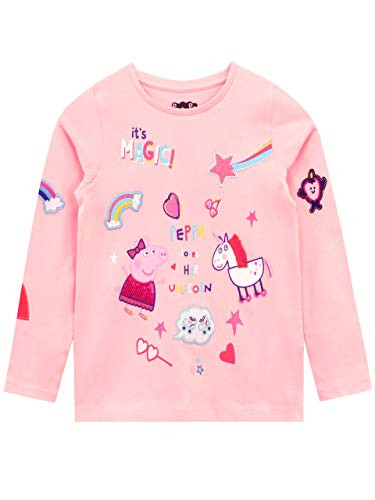Peppa Pig Girls  Unicorn Long Sleeved Top Size 4 Pink