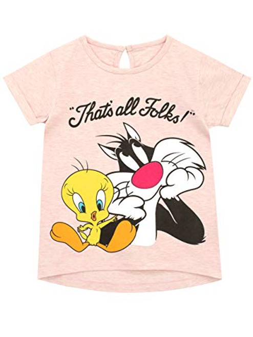 Looney Tunes Girls Sylvester and Tweety T-Shirt Size 6 Pink