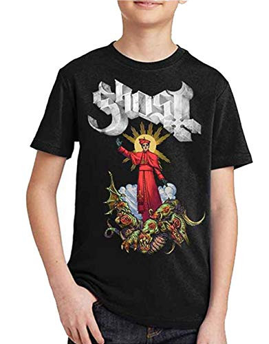 Ghost Kids T Shirt Plaguebringer Band Logo Official Black Ages 5-14 Yrs Size Small -5 6 Yrs-