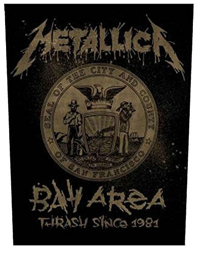 Metallica Back Patch Bay Area Band Logo Official Iron On Woven -36Cm X 29Cm-