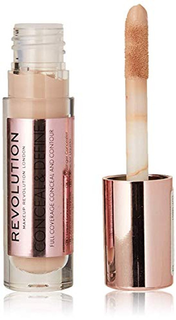 Makeup Revolution Conceal and Define Full Coverage Concealer Light Skin Tones with a Pink Undertone C4  Under Eye Concealer Makeup for all Skin Types  Best Concealer for Contouring