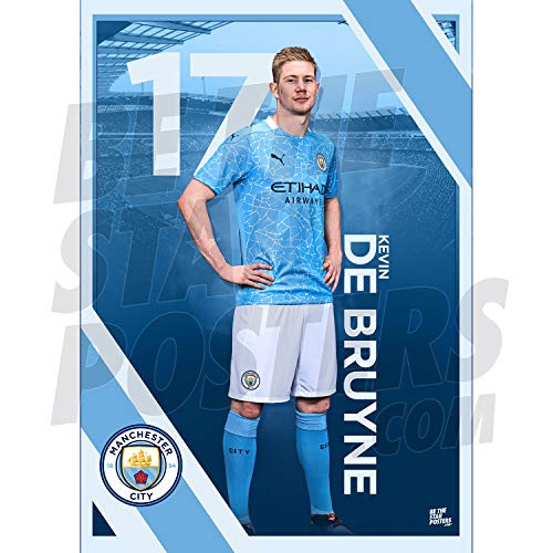 Manchester City FC 2020 21 Kevin De Bruyne A3 Football Poster  Print  Wall Art - Officially Licensed Product - Available in Sizes A3  and  A2 -A3-