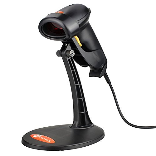 TaoTronics USB Barcode Scanner Wired Handheld Laser Bar Code Scanner Automatic Sensing and Scan Black.