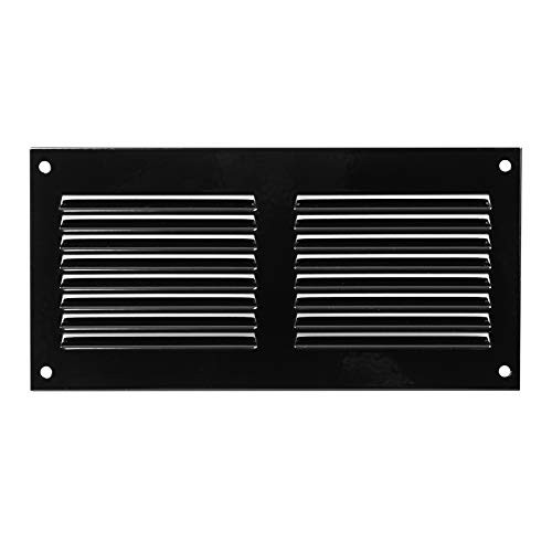 Air Vent Cover Steel Return Air Grilles - for Ceiling and Sidewall - HVAC - with Insect Protection Screen -8x4 inch  Black-