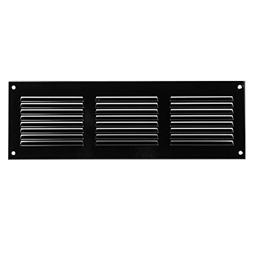 Air Vent Cover Steel Return Air Grilles - for Ceiling and Sidewall - HVAC - with Insect Protection Screen -12x4 inch  Black-