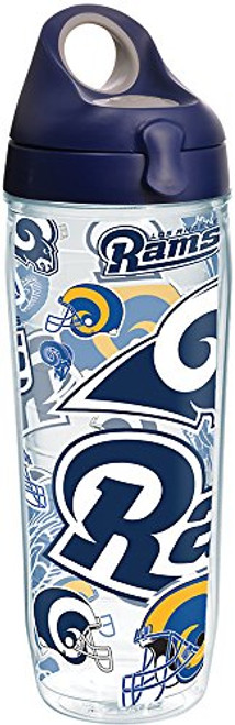Tervis 1270883 NFL Los Angeles Rams All Over Tumbler with Wrap and Navy with Gray Lid 24oz Water Bottle, Clear Tervis 1270883 NFL Los Angeles Rams All Over Tumbler with Wrap and Navy with Gray Lid 24oz Water Bottle, Clear