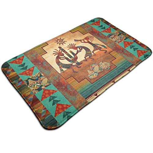 Msanlixian Welcome Doormat Southwest Kokopelli Native American Non-Slip Doormats Indoor Outdoor Front Door Mats Floor Mat Entrance Rug 19.5 X 31.5 Inch for Bathroom Bedroom Kitchen