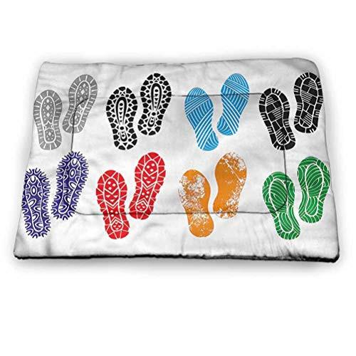 prunushome Modern Pet Cushion Foot and Shoe Prints Pet Floor Mat -23 inchx15.5 inch-
