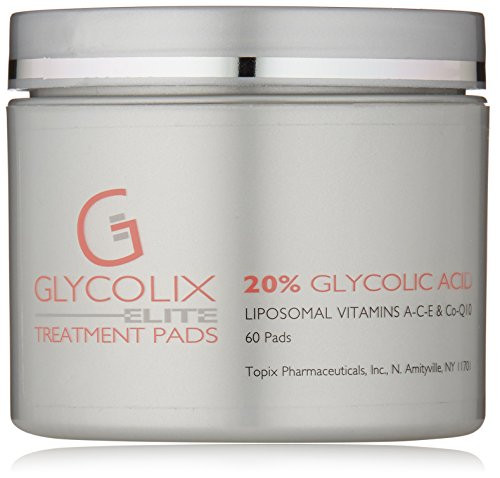 Glycolix Elite 20% Glycolic Acid Pads for Acne, Fine Lines, Wrinkles and Age Spots, 60 Count