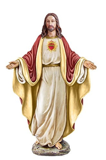 Roman Inc. Joseph Studio - Renaissance Collection 12.5"H Sacred Heart of Jesus Holy Figurine Religious Decor Roman Inc. Joseph Studio - Renaissance Collection 12.5"H Sacred Heart of Jesus Holy Figurine Religious Decor