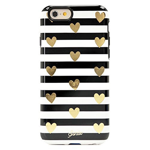 Sonix Cell Phone Case for iPhone 6/6s - Retail Packaging - Heart Stripe Gold