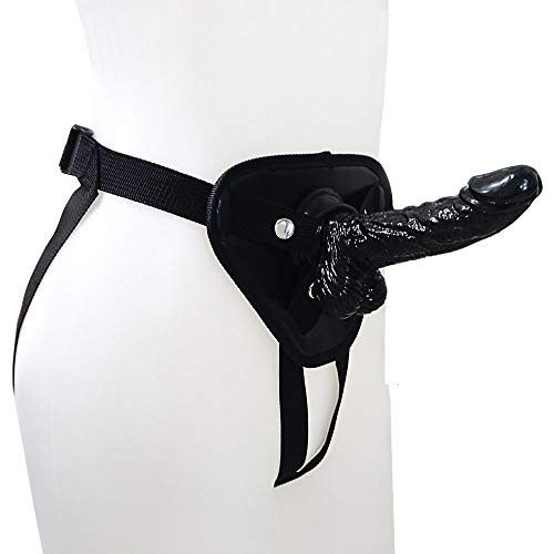 Realistic Strap on Dillos Pegging for Beginner Couples Adjustable Lifelike Waterproof Soft Wand 6Inch -Black-