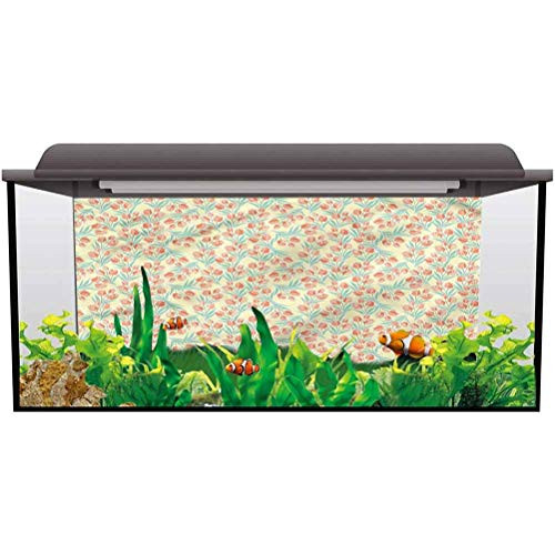 ScottDecor Aquarium Background Tulip Cup Shaped Blossoms Spring 3D Underwater World Backdrop Aquarium L24 X H16 Inch