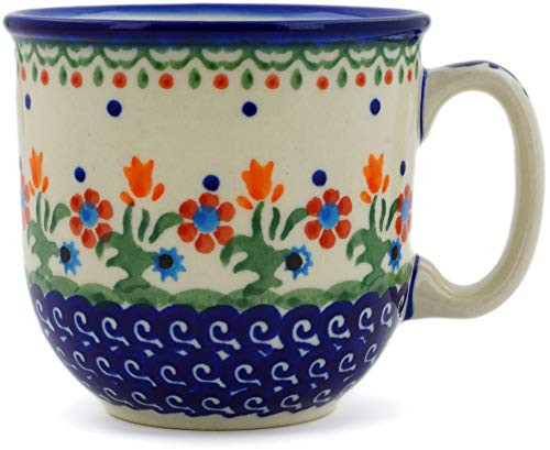 Polish Pottery Mug 10 oz Spring Flowers