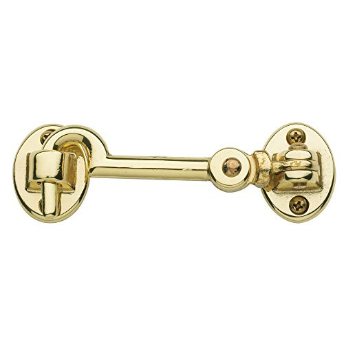 Baldwin Estate 0951.030 Solid Brass Swivel Cabin Door Hook in Polished Brass, 3.5"