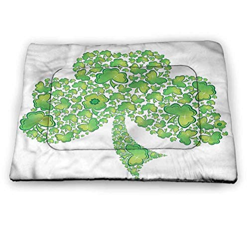 prunushome Celtic Pet Crate Mat Irish Shamrock Clover Figure Dog Bed Crate Mat -23 inchx15.5 inch-