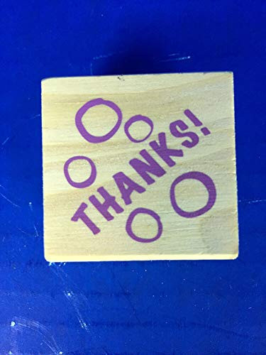 1.5 inch x 1.5 inch - Miniature Wood Mounted Rubber Stamp -849609- inchThanks! inch