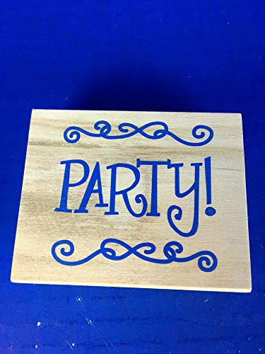 3 x 2.5 inch - Large Wood Mounted Rubber Stamp -849609- inchParty! inch