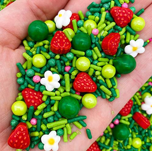 Strawberry Fields Sprinkle Mix by Simply Sucre - Strawberry Shortcake Sprinkles Sprinkles - Strawberry Sprinkles - Edible Sprinkles - 4 oz. 8oz. 16 oz. 24 oz. - Bulk Sprinkles -4 oz-
