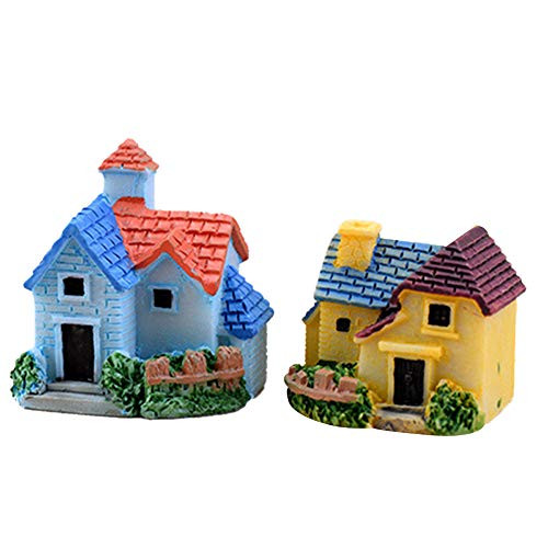 ManFull Dollhouse  Dollhouse Accessories  Miniature Ornament  Mini Fairy Garden Miniature Resin Thatched House Micro Dollhouse Ornament Decor for Decoration or Education