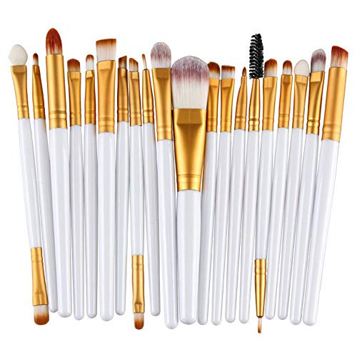 qiguch66 Professional Makeup Brushes 20Pcs Eyeshadow Foundation Powder Makeup Face Brush Facial Beauty Tool for Beginners - 14