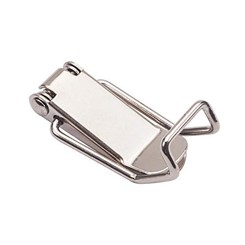 MroMax Nickel Plated Iron Spring Loaded Draw Toggle Latch Catches Hasp  Pack of 1 -75mm   2.95 inch Length-
