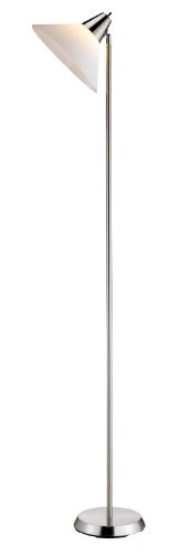 Adesso Swivel Floor Lamp  White Plastic Shade, Smart Outlet Compatible 1 Bulb Lighting Equipment. Home Decor Accessory