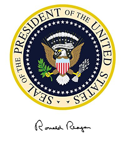 Ronald Reagan Presidential Seal Autograph 8x10 Photo