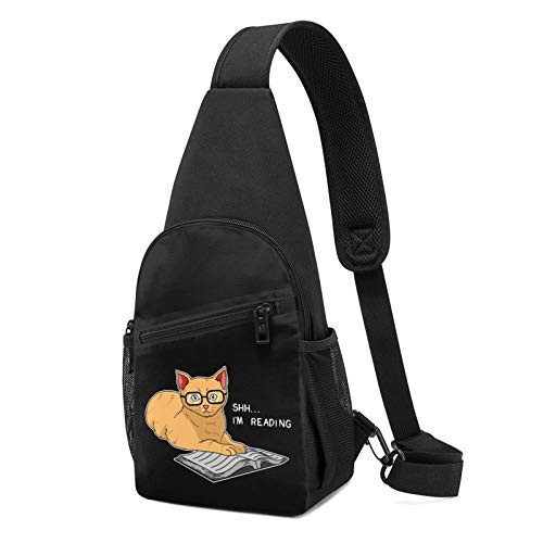 Bookworm Cat Reading Clouds Sling Bag Sling Bag Chest Bag Shoulder Backpack Cross Body