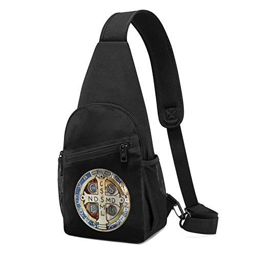 St Benedict Medal Clouds Sling Bag Sling Bag Chest Bag Shoulder Backpack Cross Body