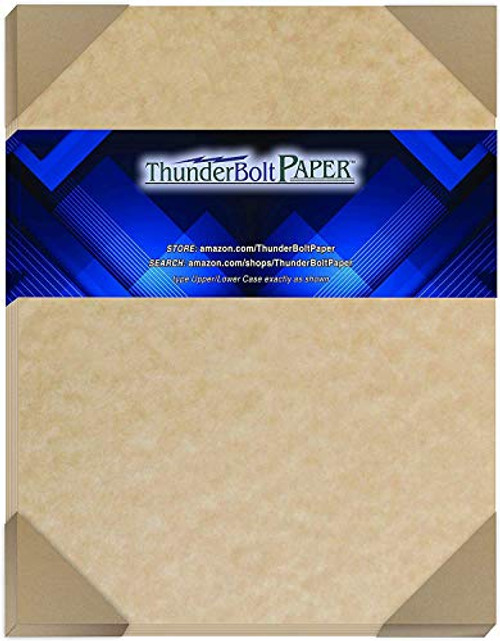 100 Light Brown Parchment 60  Text - 24  Bond- Paper Sheets - 8.5 X 11 Inches Standard Letter-Flyer Size - 60 Pound is Not Card Weight - Vintage Colored Old Parchment Semblance