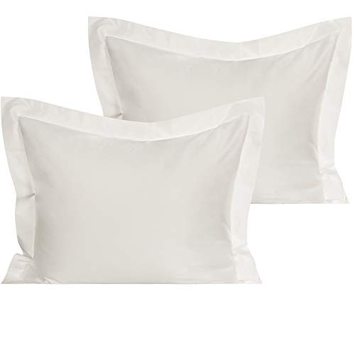 organictune 100 percent  Organic Cotton Standard Pillow Shams  800 Thread Count Sateen Weave Soft and Silky Pillow Covers Set of 2  20 x 26 Inches  White