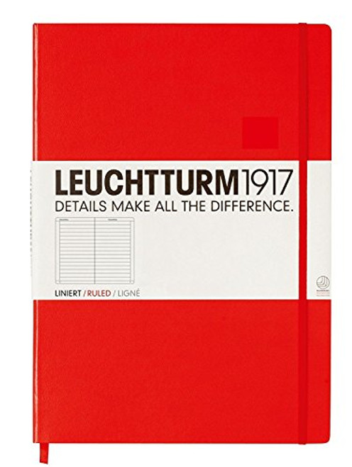 Leuchtturm1917 Master Classic Hardcover Notebook Ruled Red