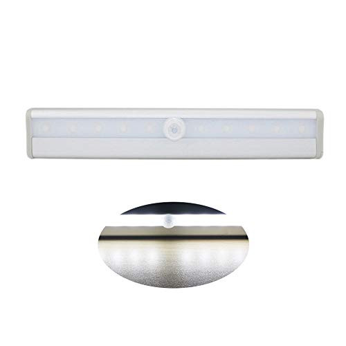 Meideli Under Cabinet Lights Closet Light 6 10 LEDs Motion Sensor Night Lights Super Bright Closet Night Lamp for Stairs Wardrobe Kitchen Hallway White Light 6 LED
