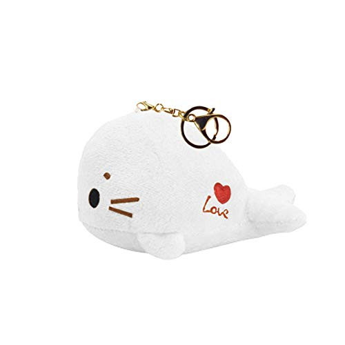 yuye-xthriv Mini Seal Plush Toy Mini Cute Cartoon Sea Lion Soft Plush Doll Hanging Toy Bag Pendant Ornaments White